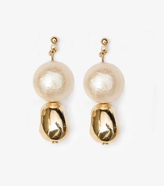 Pixie Market + Pearl Gold Drop Earrings