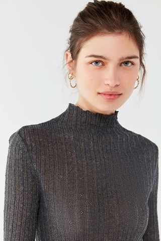 Urban Outfitters + Poppy Pointelle Turtleneck Sweater
