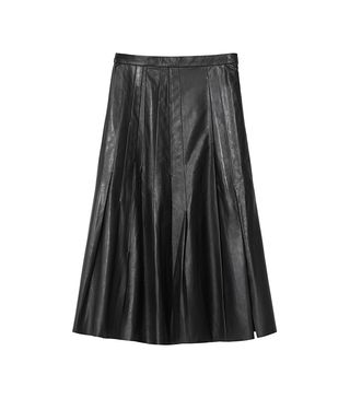 H&M + Knee-Length Leather Skirt