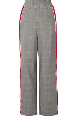 CALVIN KLEIN 205 W39 NYC + Striped Prince Of Wales Checked Wool Straight-leg Pants