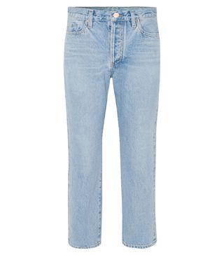 Goldsign + The Low Slung Cropped Mid-Rise Straight-Leg Jeans