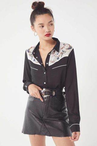 Urban Outfitters + UO Wendie Western Button-Down Shirt