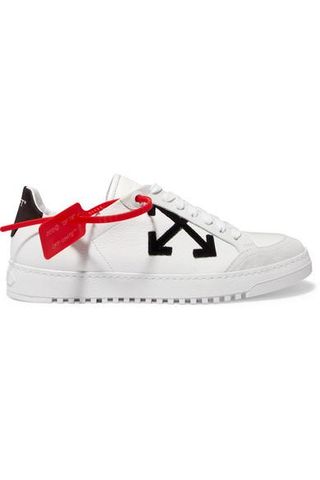 Off-White + Appliquéd Textured-leather Sneakers