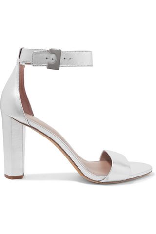 Diane von Furstenberg + Chainlink Metallic Leather Sandals