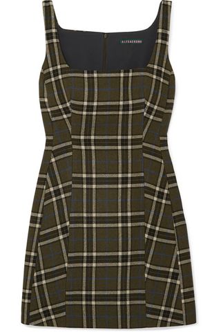 AlexaChung + Plaid Twill Mini Dress