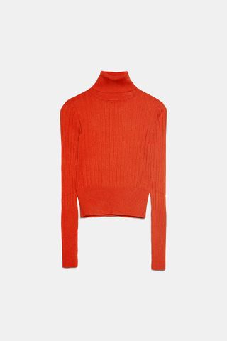 Zara + Ribbed Turtleneck Sweater