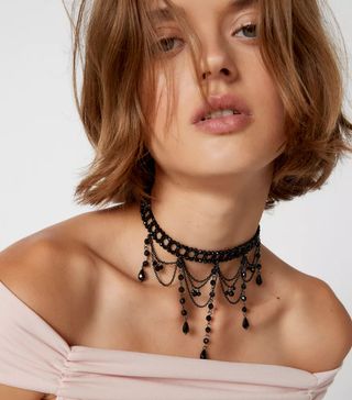 Urban Outfitters + Beaded Drop Choker Necklace