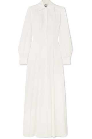 Evi Grintela + Jasmine Pleated Cotton-Corduroy Maxi Dress