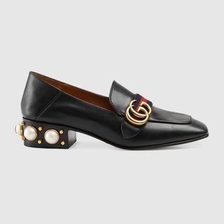 Gucci + Leather Mid-Heel Loafer