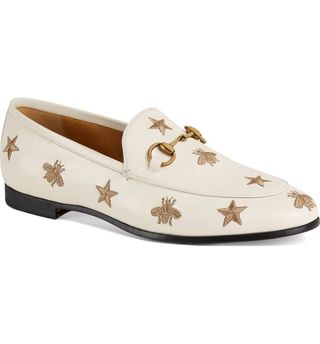 Gucci + Jordaan Embroidered Bee Loafer