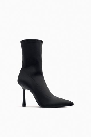 Zara + Heeled Nylon Ankle Boots