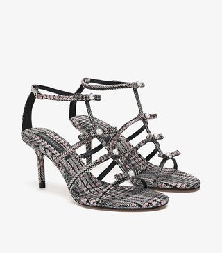 Zara + Checked Fabric Sandals