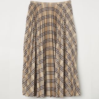 H&M + Checked Pleated Skirt