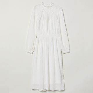 H&M + Embroidered Chiffon Dress