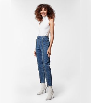 J Brand + Connie High-Rise Zip Cropped Cigarette Jeans