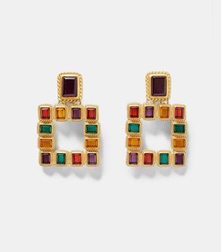 Zara + Multi-Colored Square Earrings
