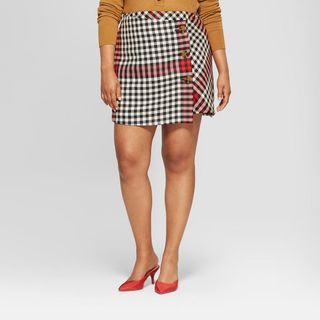 Who What Wear + Plaid A-Line Miniskirt
