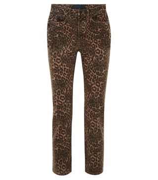 T by Alexander Wang + Leopard-Print Mid-Rise Skinny Jeans