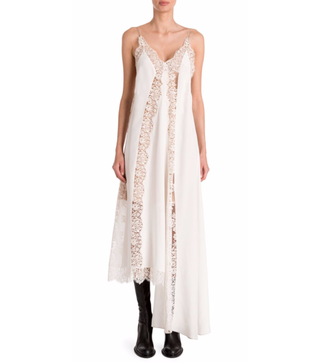 Stella McCartney + Lingerie Asymmetric Silk Lace Slip Dress