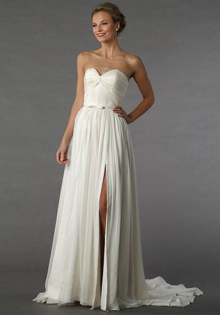 Alita Graham + Sweetheart Strapless A-Line Chiffon Wedding Dress