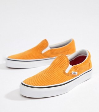 Vans + Yellow Corduroy Classic Slip-On Sneakers