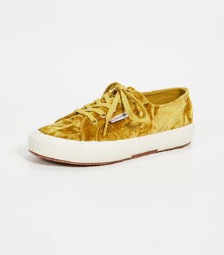 Superga + 2750 Crushed Velvet Laceup Sneakers