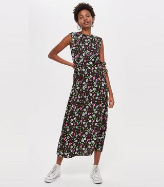 Topshop + *Ditsy Print Midi Dress by Boutique