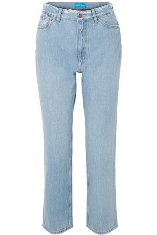 M.i.h Jeans + Jeanne High-Rise Cropped Distressed Straight-Leg Jeans