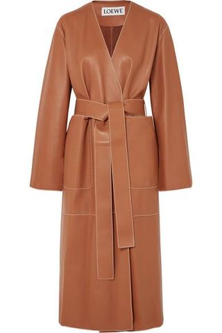 Loewe + Belted Leather Coat