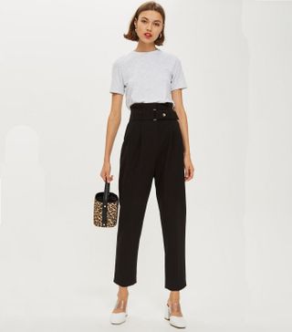 Topshop + Popper Waist Peg Trousers