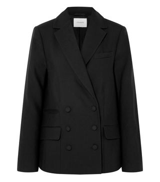 Frame + Double-Breasted Wool Blazer