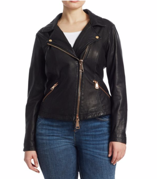 Ashley Graham x Marina Rinaldi + Plus Size Ebanista Leather Biker Jacket