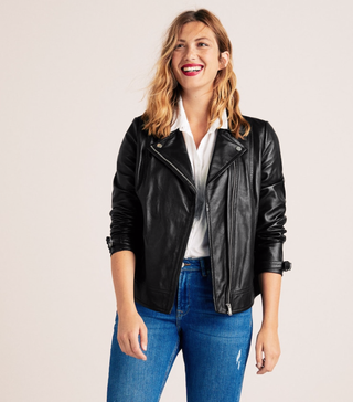 Violeta + Plus Size Leather Biker Jacket