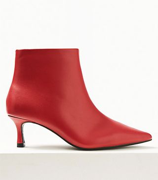 Marks & Spencer + Wide-Fit Kitten-Heel Ankle Boots