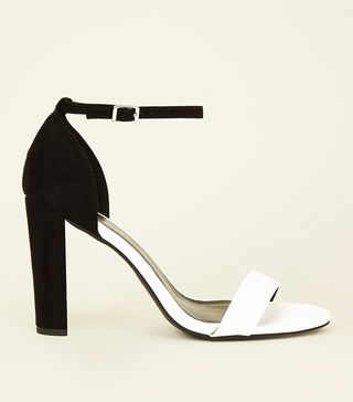 New Look + Wide-Fit Black Monochrome Ankle Strap Block Heels