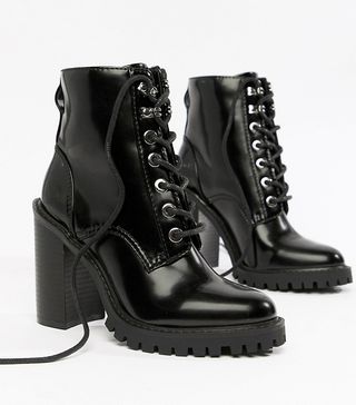ASOS + Elm Wide-Fit Chunky Lace-Up Boots
