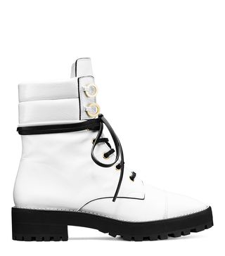 Stuart Weitzman + Lexy White Leather Boots