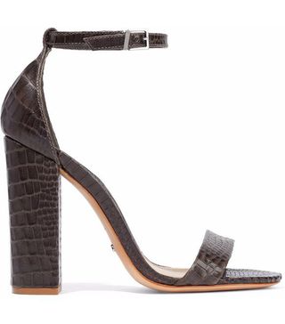 Schutz + Enida Croc-Effect Leather Sandals