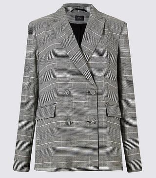 Marks and Spencer Collection + Checked Double Breasted Blazer