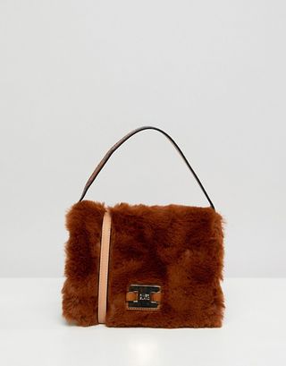 River Island + Faux Fur Crossbody Bag