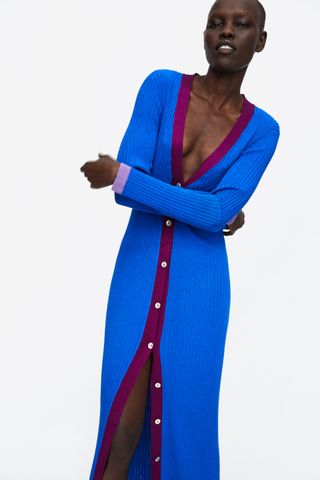 Zara + Cardigan With Metallic Thread