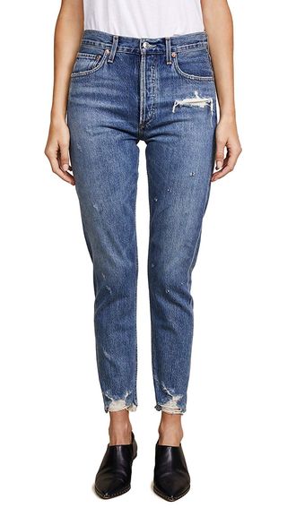 Agolde + Jamie High Rise Distressed Jeans