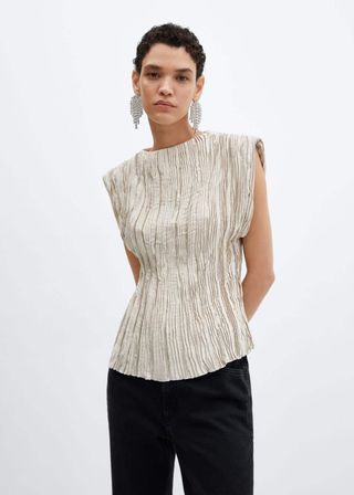 Mango + Satin Pleated Blouse