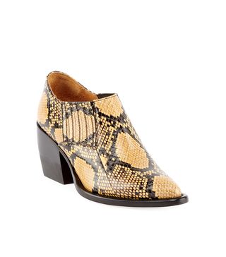 Chloé + Rylee Python-Embossed Ankle Booties