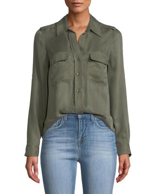 L'Agence + Lunetta Button-Front Utility Shirt