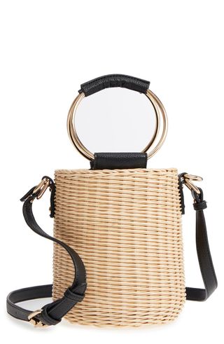 Malibu Skye + Metal Handle Straw Bucket Bag