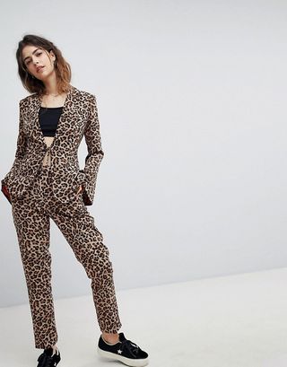 Unique 21 + Boyfriend Fit Blazer In Leopard Print Two-Piece