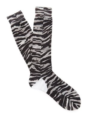 Prada + Tiger-Print Cotton Socks