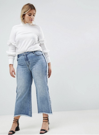 Current Air + Wide Leg Jean With Raw Finish