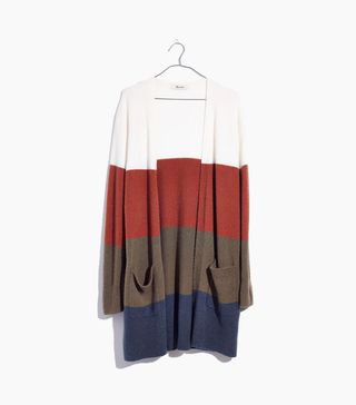 Madewell + Kent Cardigan Sweater in Colorblock Stripe